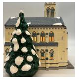 Department 56 Lighted Church with Snowy Ceramic Tree