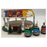 Department 56 Bumper Fun Amusement Park Carnival Ride with 3 Cars