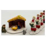 Department 56 Snow Village Ceramic Nativity Scene and Choir Kids Figurines