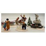 Dept 56 Snow Village Winter Fountain and Carnival Figurines Set