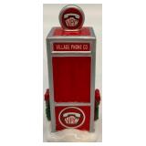 Dept 56 Snow Village Service Station and Village Phone Booth Handpainted Ceramic Set