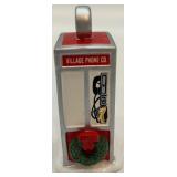 Dept 56 Snow Village Service Station and Village Phone Booth Handpainted Ceramic Set