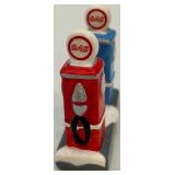 Dept 56 Snow Village Service Station and Village Phone Booth Handpainted Ceramic Set