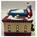 Department 56 Snow Village Bowling Alley and Phone Booth, Handpainted Ceramic Set