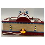 Department 56 Snow Village Bowling Alley and Phone Booth, Handpainted Ceramic Set