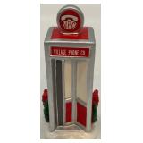 Department 56 Snow Village Bowling Alley and Phone Booth, Handpainted Ceramic Set