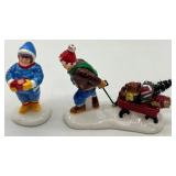 Department 56 Snow Village Saturday Morning Downtown Lighted Set with Figures