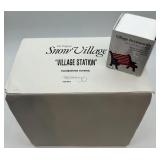 Department 56 Snow Village Station with Village Accessories Red Bench