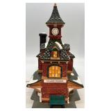 Department 56 Snow Village Station with Village Accessories Red Bench