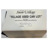 Department 56 Snow Village Used Car Lot Set of 5 Handpainted Ceramic Accessories