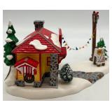 Department 56 Snow Village Used Car Lot Set of 5 Handpainted Ceramic Accessories