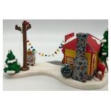 Department 56 Snow Village Used Car Lot Set of 5 Handpainted Ceramic Accessories