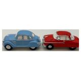 Department 56 Snow Village Used Car Lot Set of 5 Handpainted Ceramic Accessories