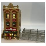 Department 56 Snow Village Mainstreet Hardware Store with Chain Link Fence Extensions