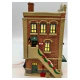 Department 56 Snow Village Mainstreet Hardware Store with Chain Link Fence Extensions