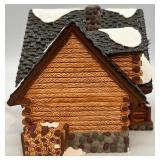 Department 56 Snow Village Hunting Lodge and Wagonwheel Pine Grove Ceramic Houses