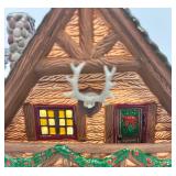 Department 56 Snow Village Hunting Lodge and Wagonwheel Pine Grove Ceramic Houses