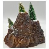Department 56 Village Mountain Tunnel and Village Mountain Set with Frosted Trees