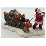 Department 56 Snow Village Santa Comes to Town 1996 and 1998 Ceramic Figurines