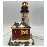 Department 56 Snow Village Christmas Cove Lighthouse Handpainted Ceramic