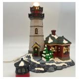 Department 56 Snow Village Christmas Cove Lighthouse Handpainted Ceramic