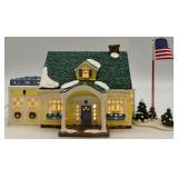 Department 56 Snow Village North Creek Cottage with Flag Pole Accessory