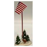 Department 56 Snow Village North Creek Cottage with Flag Pole Accessory