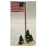 Department 56 Snow Village North Creek Cottage with Flag Pole Accessory