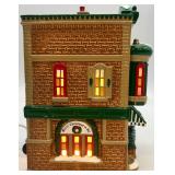 Department 56 Snow Village The Christmas Shop Handpainted Ceramic Lighted Building with Bench
