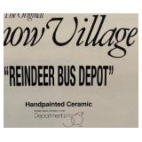 Department 56 Snow Village Reindeer Bus Depot Handpainted Ceramic Set