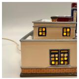 Department 56 Snow Village Reindeer Bus Depot Handpainted Ceramic Set