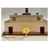 Department 56 Snow Village Reindeer Bus Depot Handpainted Ceramic Set