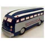 Department 56 Snow Village Reindeer Bus Depot Handpainted Ceramic Set