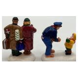 Department 56 Snow Village Reindeer Bus Depot Handpainted Ceramic Set