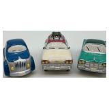 Department 56 Snow Village Classic Cars Handpainted Ceramic Set of 3