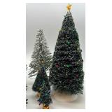 Department 56 Christmas Trees with Lights and Snow Accents