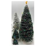 Department 56 Christmas Trees with Lights and Snow Accents