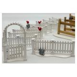 Department 56 Village Fencing, Gate, Milk Truck, and Figure Set