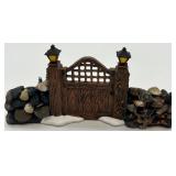 Department 56 Village Fencing, Gate, Milk Truck, and Figure Set