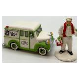 Department 56 Village Fencing, Gate, Milk Truck, and Figure Set