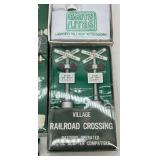 Department 56 Holiday Village Accessory Collection with Lighted Railroad Crossing, Fences, Trees, and Benches