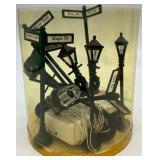 Department 56 Holiday Village Accessory Collection with Lighted Railroad Crossing, Fences, Trees, and Benches