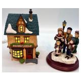 Department 56 Christmas Village House and Carolers Figurine Set
