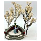 Department 56 Village Winter Trees and Skating Couple Figurines