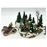 Department 56 Winter Woodland Scene with Figurines and Snowy Forest River Display