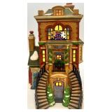 Department 56 Lighted Ceramic Custom House Holiday Village Building with 5 Lampposts