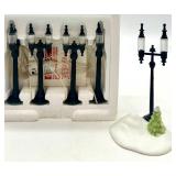Department 56 Lighted Ceramic Custom House Holiday Village Building with 5 Lampposts