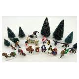 Heritage Village Collection Christmas Village Figures and Trees Set