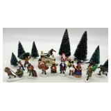Heritage Village Collection Christmas Village Figures and Trees Set