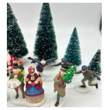 Heritage Village Collection Christmas Village Figures and Trees Set